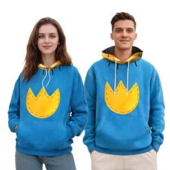 Unisex Dog Hoodie Adult Couples Blue Hooded Sweatshirt For Daily Wear