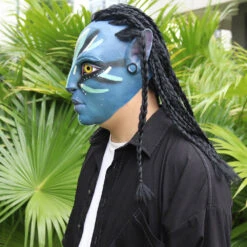 Neytiri And Jake Sully Helmet Latex Mask With Wig Halloween Men/ Women Cosplay Prop -Children Toys Sale aVATAR Jake Sully MASK 2