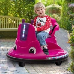 12V Kids Electric Bumper Car Remote Control Snail-Shaped Car Ride On Car With LED Lights Music