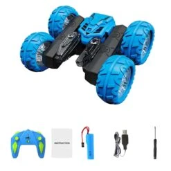 4WD RC Stunt Car 360° Rotating Car Double-sided Stunt Vehicles Cool LED Light -Children Toys Sale actual color a 01
