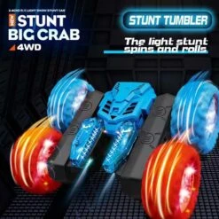 4WD RC Stunt Car 360° Rotating Car Double-sided Stunt Vehicles Cool LED Light -Children Toys Sale actual color a 05