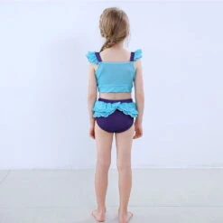 Girls Mermaid Swimwear Princess Bikini Tops And Bottoms 2pcs Swimsuit For Beach Swim Pool -Children Toys Sale actual color ariel clothing size 130cm6 7t 03
