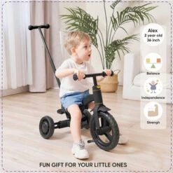 Stroller Bike 4 In 1 Tricycle With Detachable Push Bar Toddler Balance Bike Ride On Toys -Children Toys Sale actual color black 03 7b1e1c19 056c 4e61 9c0d b49a66274320