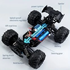 38KM/H Fast RC Truck 4WD Full-scale Off-road Jeep 1/16 All Terrain Climbing Vehicle -Children Toys Sale actual color coupe blue 05