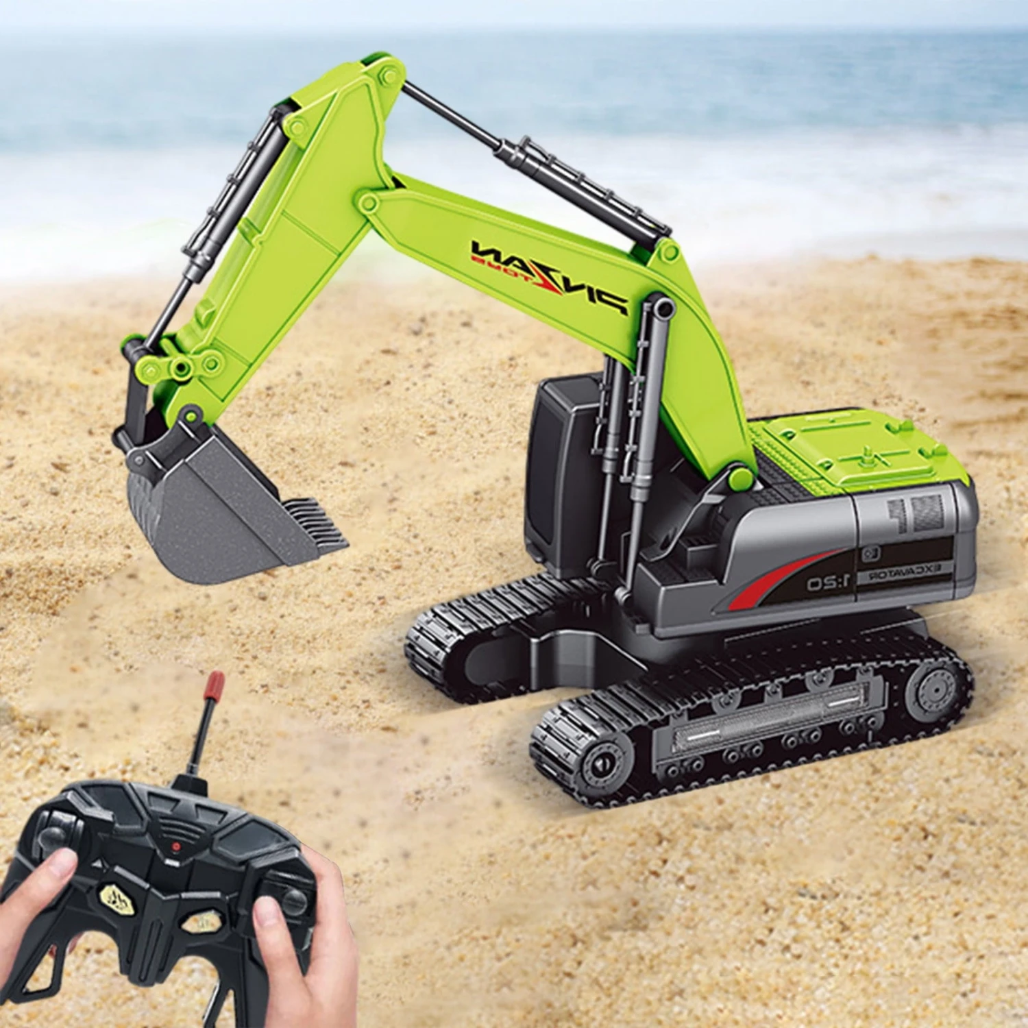 2.4G RC Excavator 1/20 Alloy RC Engineering Vehicles 6 Channels Excavator For Kids 1 2.4G RC Excavator 1/20 Alloy RC Engineering Vehicles 6 Channels Excavator For Kids