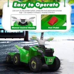 Kids Atv Quad Car With Trailer 6V Kids Electric Car With Forward Backward Function 9 Kids Atv Quad Car With Trailer 6V Kids Electric Car With Forward Backward Function -Children Toys Sale actual color green 03 d08e982f 6d20 452c 83f3 7132ab77af92