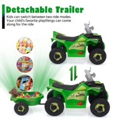 Kids Atv Quad Car With Trailer 6V Kids Electric Car With Forward Backward Function 10 Kids Atv Quad Car With Trailer 6V Kids Electric Car With Forward Backward Function -Children Toys Sale actual color green 04 647e209e bb7e 408a 9382 749c8264d6b5