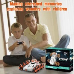 6 Wheels RC Car 360° Rotation RC Stunt Car Spray Swing Arm Drift Vehicle For Kids -Children Toys Sale actual color orange 05