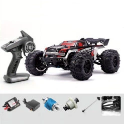 38KM/H 4WD RC Car Carbon Brush Off-road Car All Terrain Monster Vehicle Toys -Children Toys Sale actual color pickup red 01