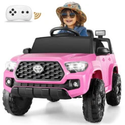 12V Kids Electric Car W/ 2.4G Remote 3 Speeds Ride On Car Battery Powered Truck For Boys Girls -Children Toys Sale actual color pink 01