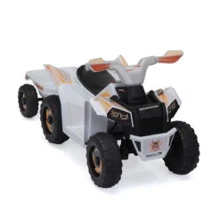 Kids Ride On ATV 6V 4 Wheeler Electric Quad Car Ride On Toys With Trailer 16 Kids Ride On ATV 6V 4 Wheeler Electric Quad Car Ride On Toys With Trailer -Children Toys Sale actual color white 03