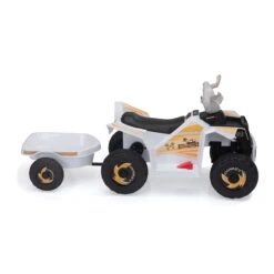 Kids Ride On ATV 6V 4 Wheeler Electric Quad Car Ride On Toys With Trailer 18 Kids Ride On ATV 6V 4 Wheeler Electric Quad Car Ride On Toys With Trailer -Children Toys Sale actual color white 04