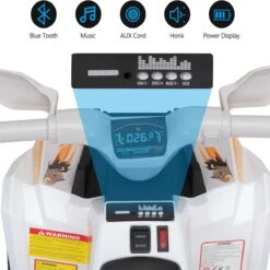 Kids Ride On ATV 6V 4 Wheeler Electric Quad Car Ride On Toys With Trailer 13 Kids Ride On ATV 6V 4 Wheeler Electric Quad Car Ride On Toys With Trailer -Children Toys Sale actual color white 09