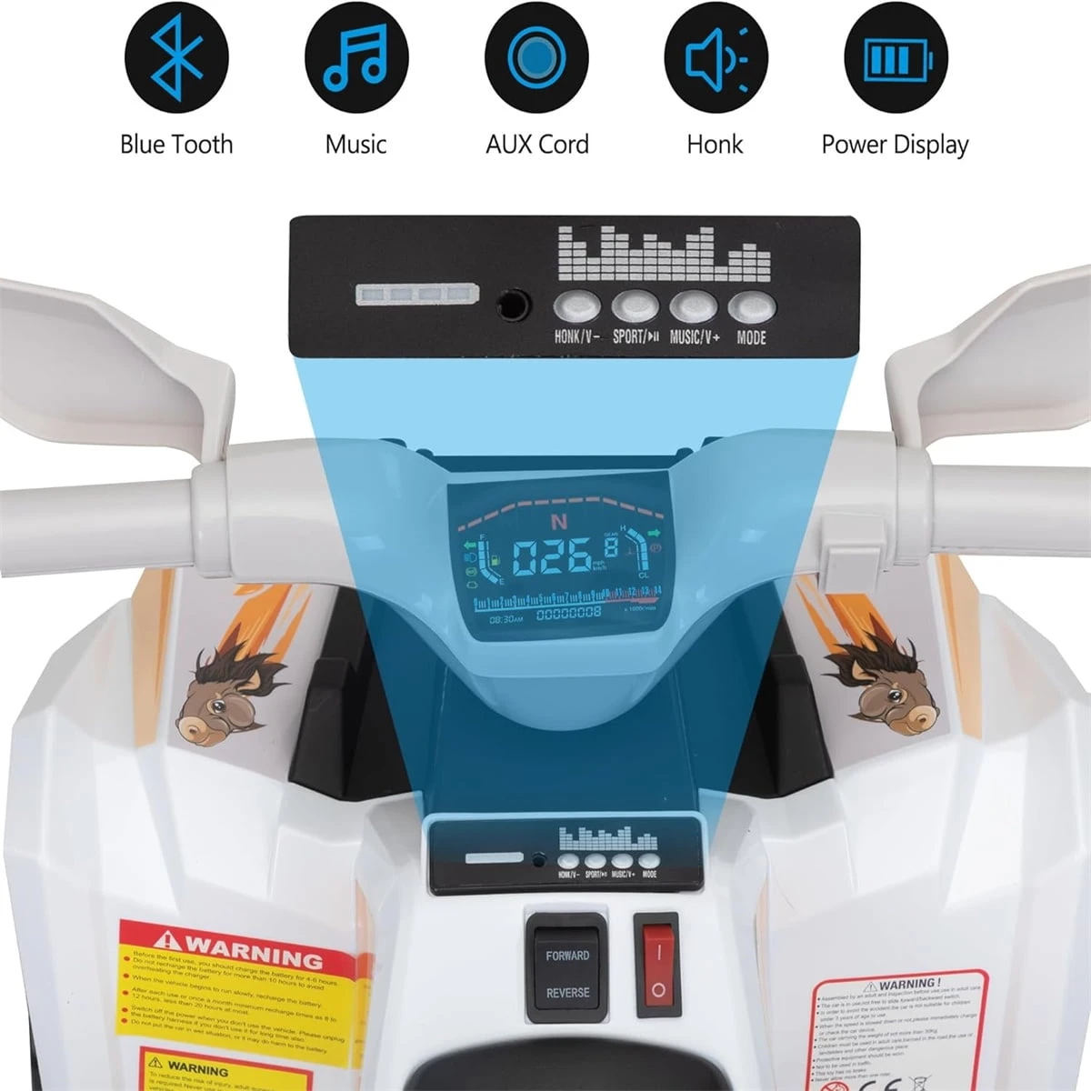 Kids Ride On ATV 6V 4 Wheeler Electric Quad Car Ride On Toys With Trailer 4 Kids Ride On ATV 6V 4 Wheeler Electric Quad Car Ride On Toys With Trailer - Image 4