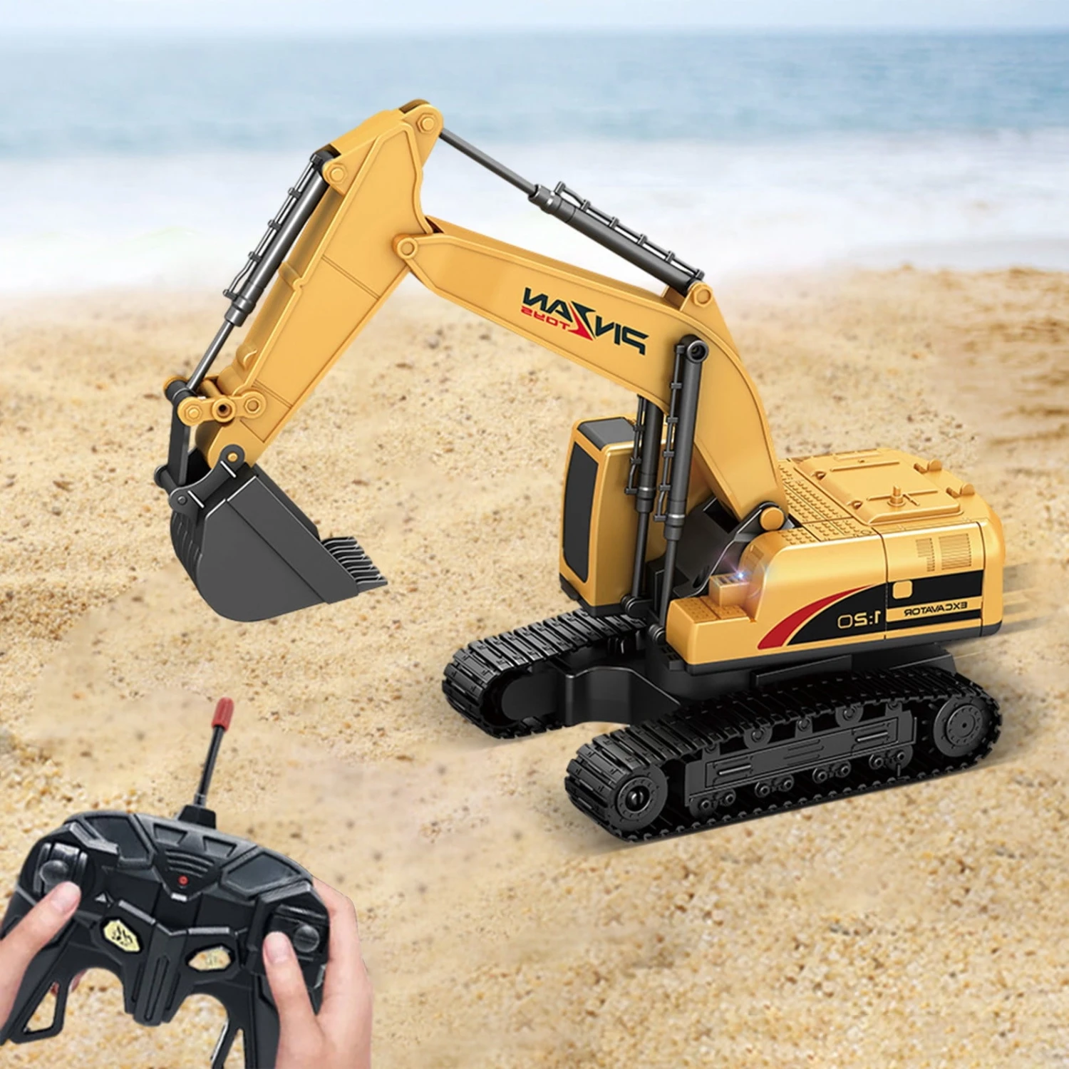 2.4G RC Excavator 1/20 Alloy RC Engineering Vehicles 6 Channels Excavator For Kids 2 2.4G RC Excavator 1/20 Alloy RC Engineering Vehicles 6 Channels Excavator For Kids - Image 2