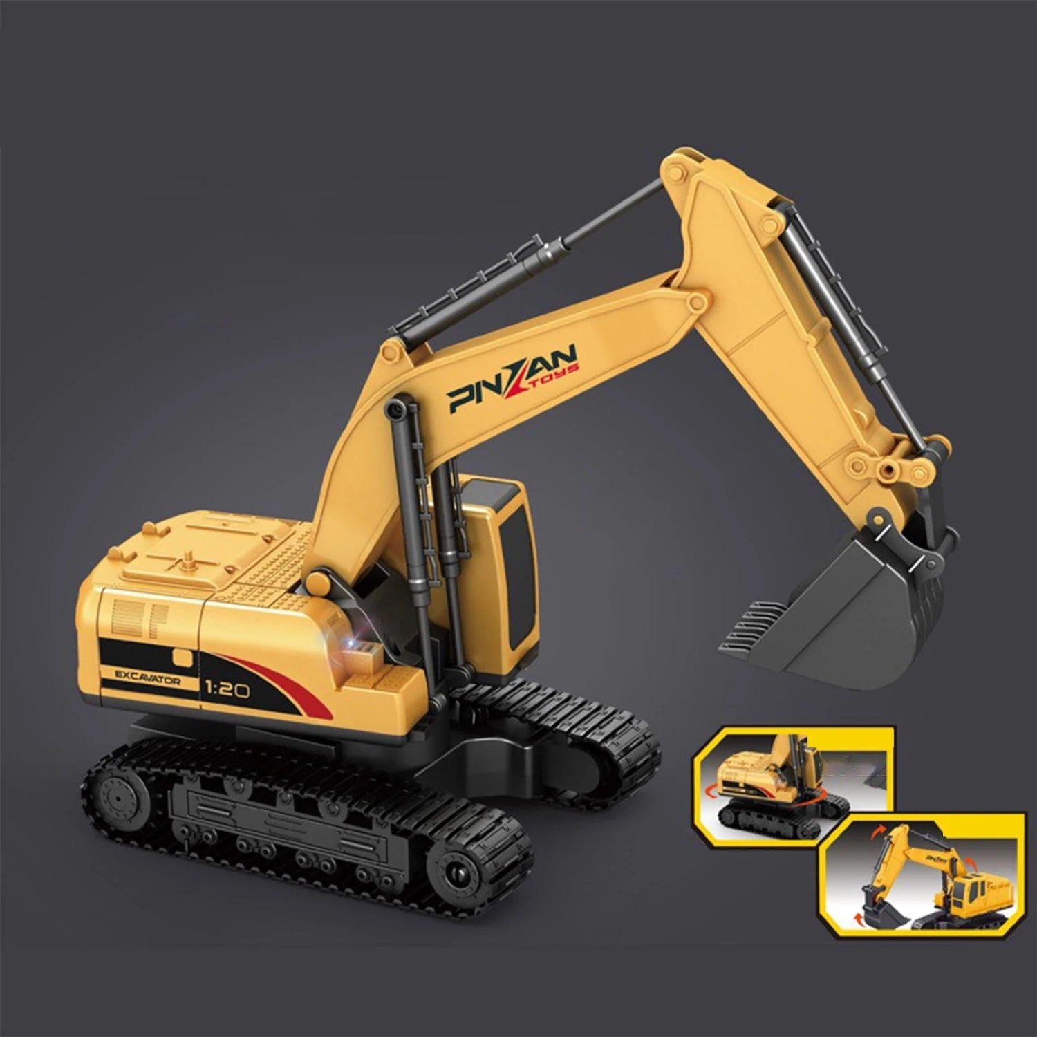 2.4G RC Excavator 1/20 Alloy RC Engineering Vehicles 6 Channels Excavator For Kids 6 2.4G RC Excavator 1/20 Alloy RC Engineering Vehicles 6 Channels Excavator For Kids - Image 6