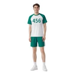 Adult Green Players Suit Game Cosplay Short-sleeve Top And Shorts Costume
