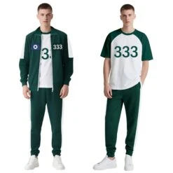 Season 3 Adult Green Tracksuits With Marker And Numbers Patches 3PCS Jacket Pants And T-shirt -Children Toys Sale adult squid game tracksuit costume Number Marker 333