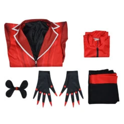 Kids Alastor Cosplay Suit Hazbin Hotel Children Red Costume Full Set -Children Toys Sale alastor kids cosplay costume hazbin hotel 1 1