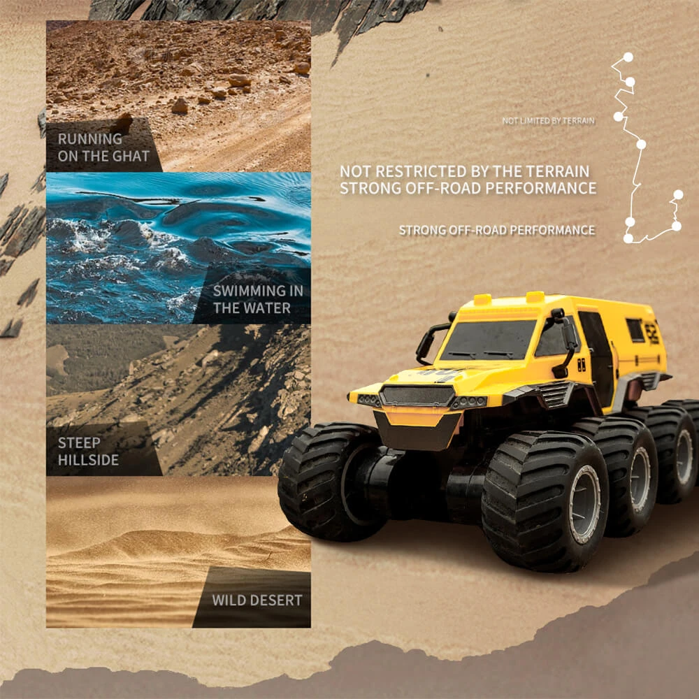 1/12Amphibious RC Car 8WD Off-Road Waterproof RC Truck Boys All Terrain Remote Control Car RC Toys 8 1/12Amphibious RC Car 8WD Off-Road Waterproof RC Truck Boys All Terrain Remote Control Car RC Toys - Image 8