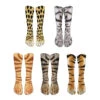 Animal Paw Socks For Women 5 Pair Funny Adult 3D Cat Tiger Leopard Socks Unisex Stocking Stuffer