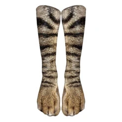 Animal Paw Socks For Women 5 Pair Funny Adult 3D Cat Tiger Leopard Socks Unisex Stocking Stuffer -Children Toys Sale animal paw socks for women 2