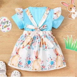 Baby Girl Easter Costume T-Shirt Tops And Easter Rabbit Floral Bow Suspender Skirts Suit For Easter Day 8 Baby Girl Easter Costume T-Shirt Tops And Easter Rabbit Floral Bow Suspender Skirts Suit For Easter Day -Children Toys Sale baby girl Easter costume 1