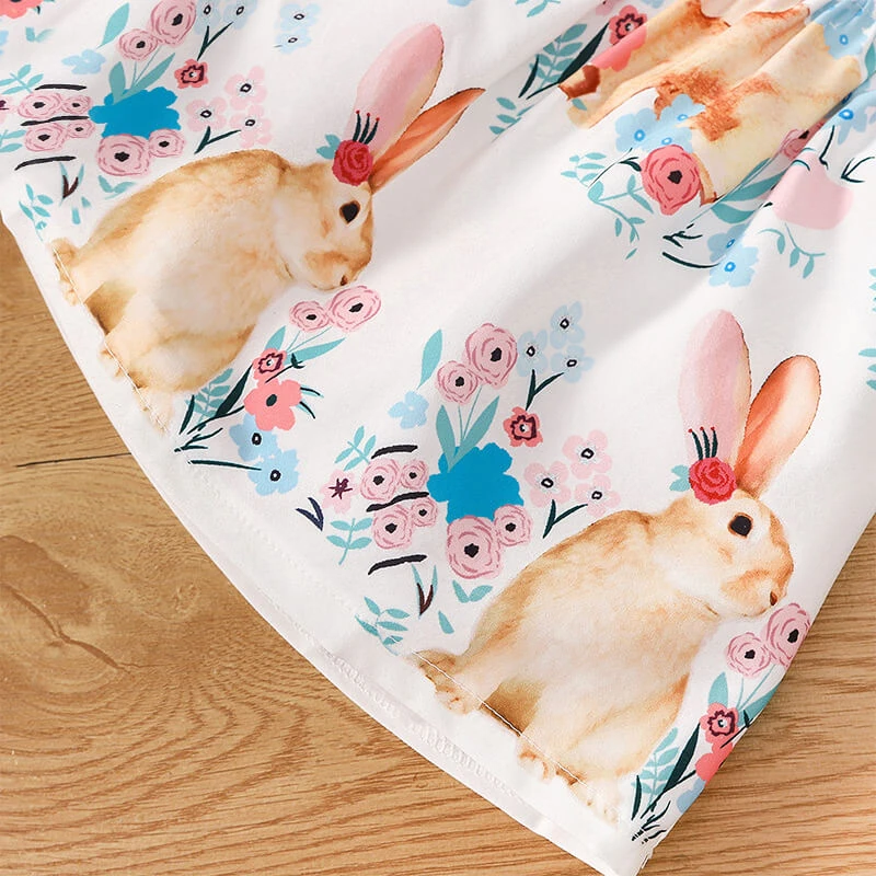 Baby Girl Easter Costume T-Shirt Tops And Easter Rabbit Floral Bow Suspender Skirts Suit For Easter Day 5 Baby Girl Easter Costume T-Shirt Tops And Easter Rabbit Floral Bow Suspender Skirts Suit For Easter Day - Image 5