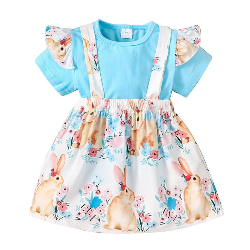 Baby Girl Easter Costume T-Shirt Tops And Easter Rabbit Floral Bow Suspender Skirts Suit For Easter Day 4 Baby Girl Easter Costume T-Shirt Tops And Easter Rabbit Floral Bow Suspender Skirts Suit For Easter Day - Image 4