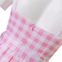 Pink Dress Beach Vacation Plaid Clothing With Necklace And Earrings For Kids Adults -Children Toys Sale barbie dress 5