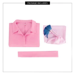 Pink Jumpsuit Kids Adults Movie Costume Button Down Lapel Belted Cosplay Outfit -Children Toys Sale barbie jumpsuit