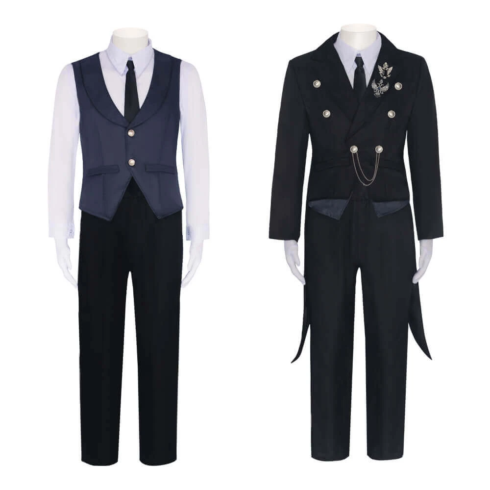Mens Sebastian Michaelis Costume Sebastian Cosplay Outfit Halloween Dress Up Full Set 2 Mens Sebastian Michaelis Costume Sebastian Cosplay Outfit Halloween Dress Up Full Set - Image 2