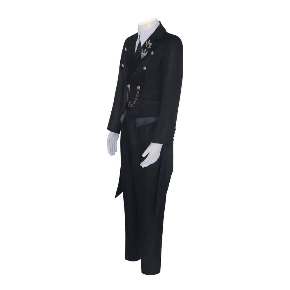 Mens Sebastian Michaelis Costume Sebastian Cosplay Outfit Halloween Dress Up Full Set 3 Mens Sebastian Michaelis Costume Sebastian Cosplay Outfit Halloween Dress Up Full Set - Image 3