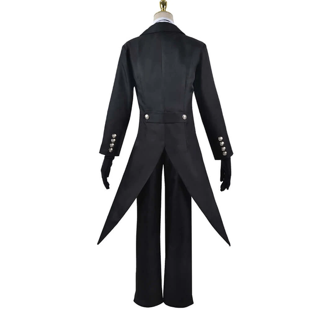 Mens Sebastian Michaelis Costume Sebastian Cosplay Outfit Halloween Dress Up Full Set 4 Mens Sebastian Michaelis Costume Sebastian Cosplay Outfit Halloween Dress Up Full Set - Image 4
