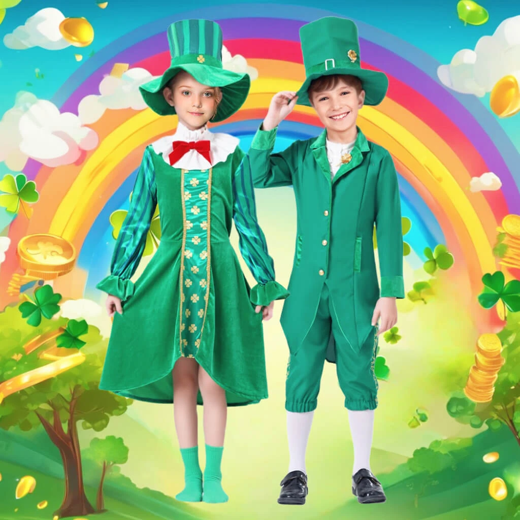 Saint Patricks Day Costume Boys Girls Leprechaun Outfit Paddys Day Hat And Dress Full Set 1 Saint Patricks Day Costume Boys Girls Leprechaun Outfit Paddys Day Hat And Dress Full Set