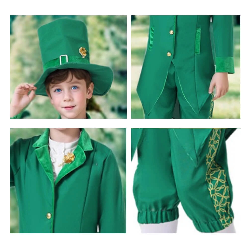 Saint Patricks Day Costume Boys Girls Leprechaun Outfit Paddys Day Hat And Dress Full Set 7 Saint Patricks Day Costume Boys Girls Leprechaun Outfit Paddys Day Hat And Dress Full Set - Image 7