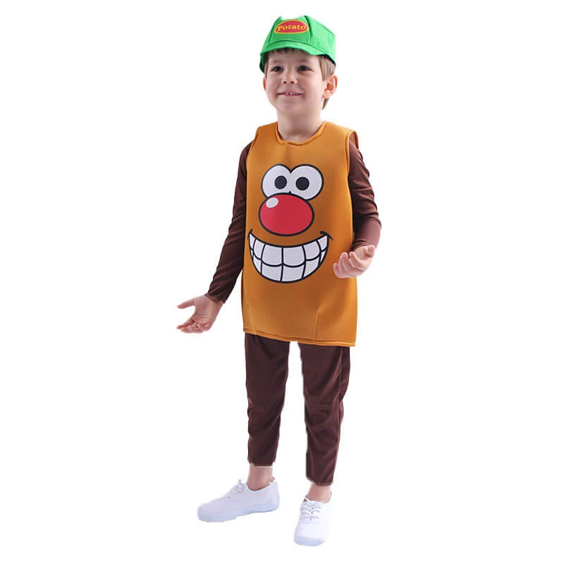 Children Tomato Costume Vegetable Stage Dress Up Halloween Cosplay Outfit For Boys Girls 2 Children Tomato Costume Vegetable Stage Dress Up Halloween Cosplay Outfit For Boys Girls - Image 2