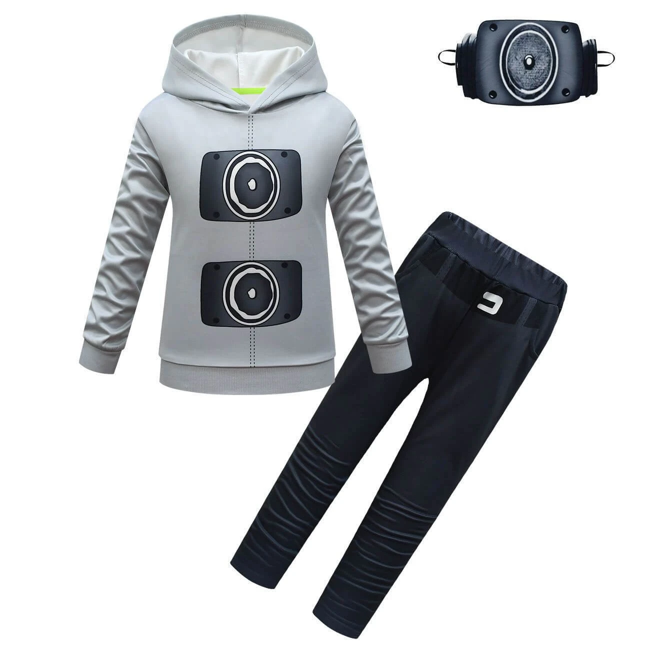 Kids Television Man Costume Jumpsuit With Mask Outfit For Dress Up Party 6 Kids Television Man Costume Jumpsuit With Mask Outfit For Dress Up Party - Image 6