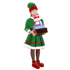 Girls Elf Costume Soft Velvet Xmas Party Outfits Kids Elf Suit 15 Girls Elf Costume Soft Velvet Xmas Party Outfits Kids Elf Suit -Children Toys Sale christmas elf costume 4