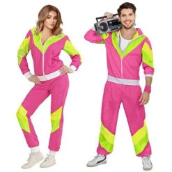Couples Disco Outfit Adult 70s Hip Hop Street Style Jacket And Pants Women Men Halloween Party Costume -Children Toys Sale couples dicso costume 2
