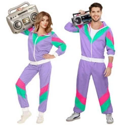 Couples Disco Outfit Adult 70s Hip Hop Street Style Jacket And Pants Women Men Halloween Party Costume -Children Toys Sale couples dicso costume 8