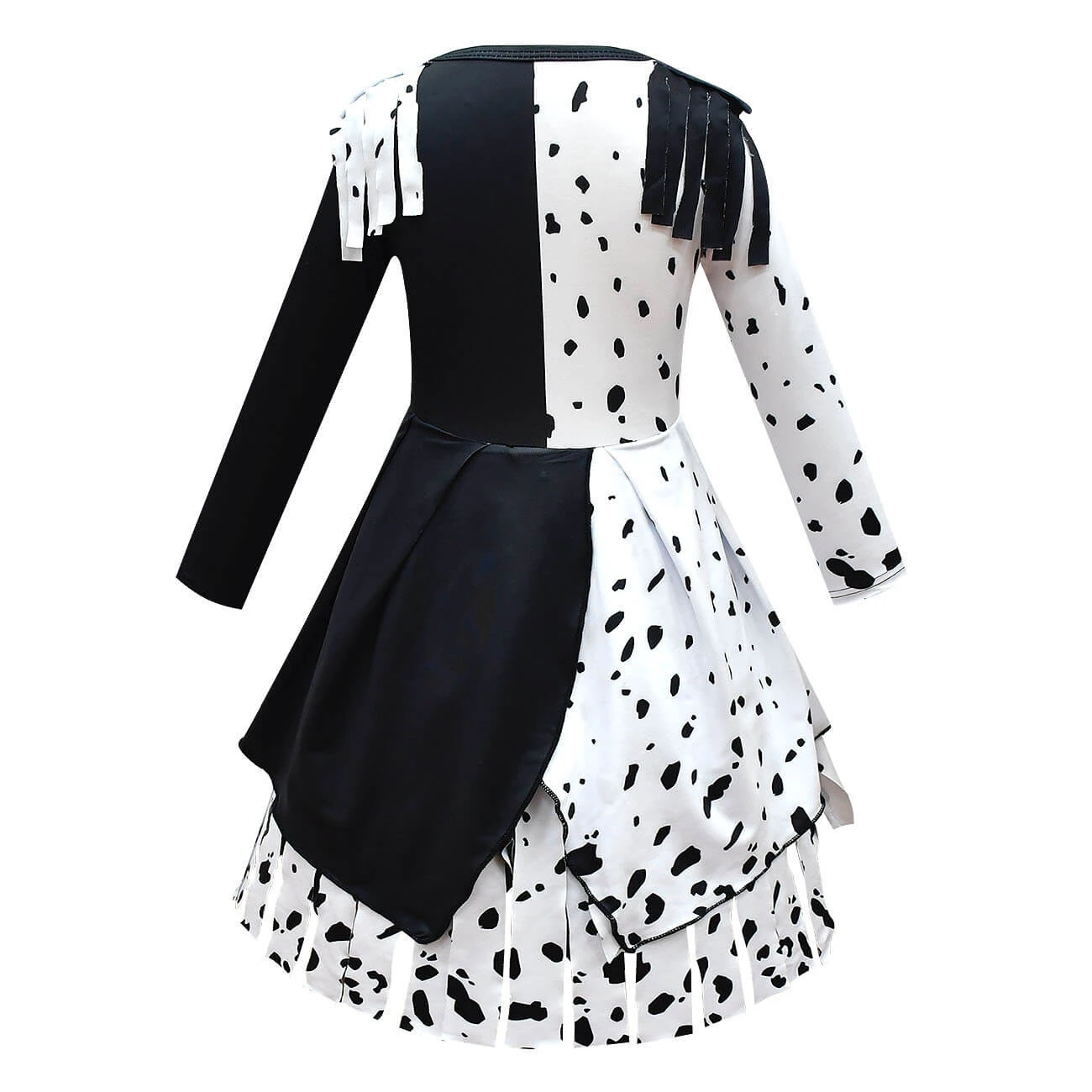 Girls White/ Black Tassel Dress Halloween Costume For Cosplay 3 Girls White/ Black Tassel Dress Halloween Costume For Cosplay - Image 3