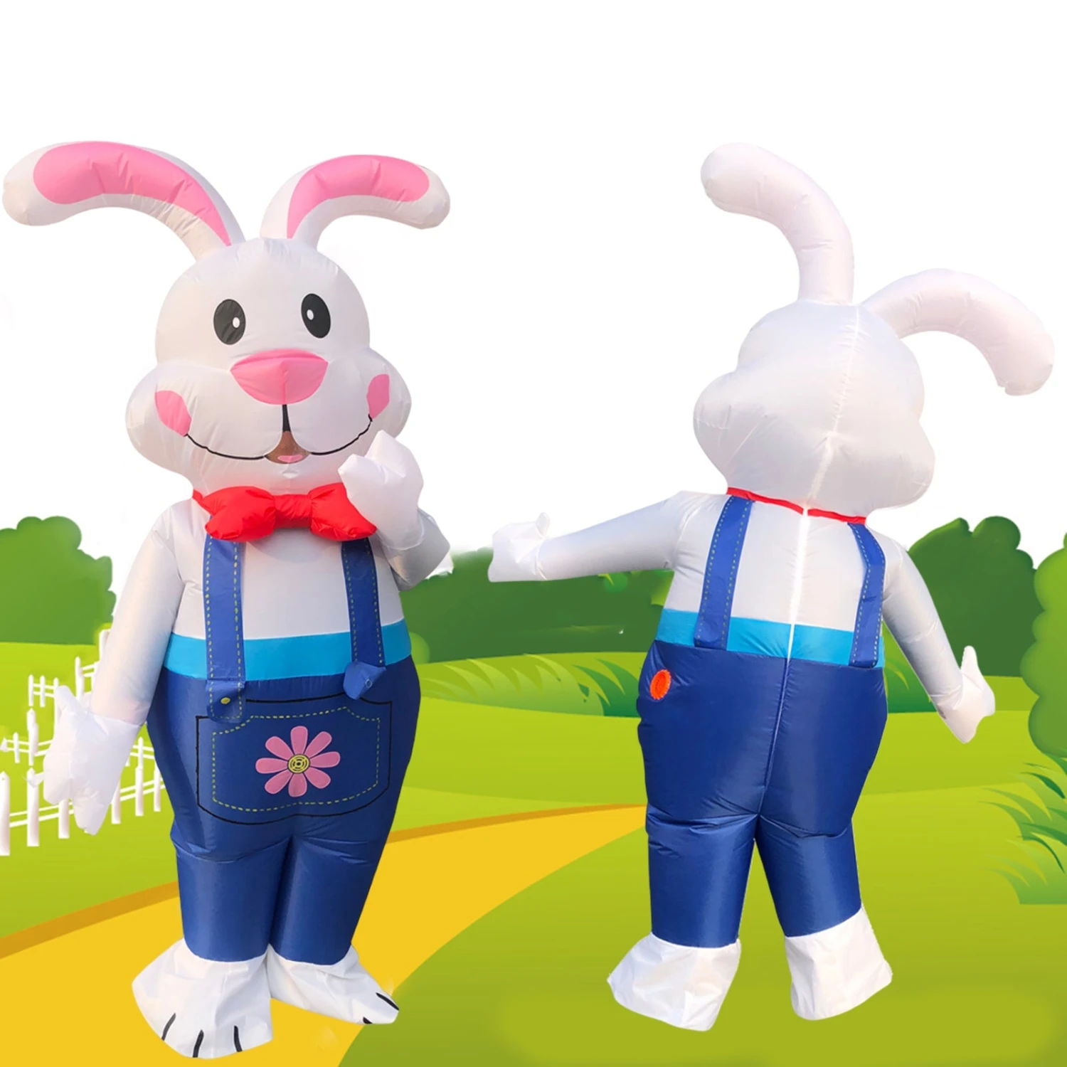 Adult Inflatable Bunny Costume Easter Blow Up Rabbit Costume Fancy Event Costume For Easter Party Cosplay Costume For For Man Women 2 Adult Inflatable Bunny Costume Easter Blow Up Rabbit Costume Fancy Event Costume For Easter Party Cosplay Costume For For Man Women - Image 2