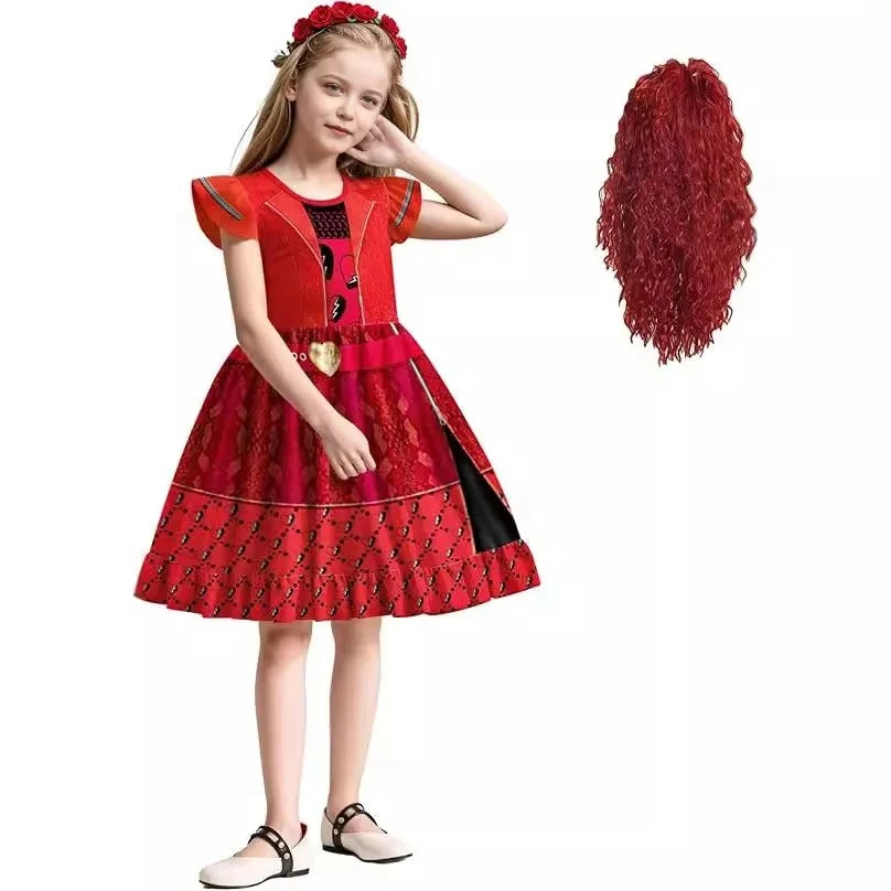 Girls Queen Of Hearts Costume The Rise Of Red Princess Dress Chloe Charming Outfit For Halloween 1 Girls Queen Of Hearts Costume The Rise Of Red Princess Dress Chloe Charming Outfit For Halloween