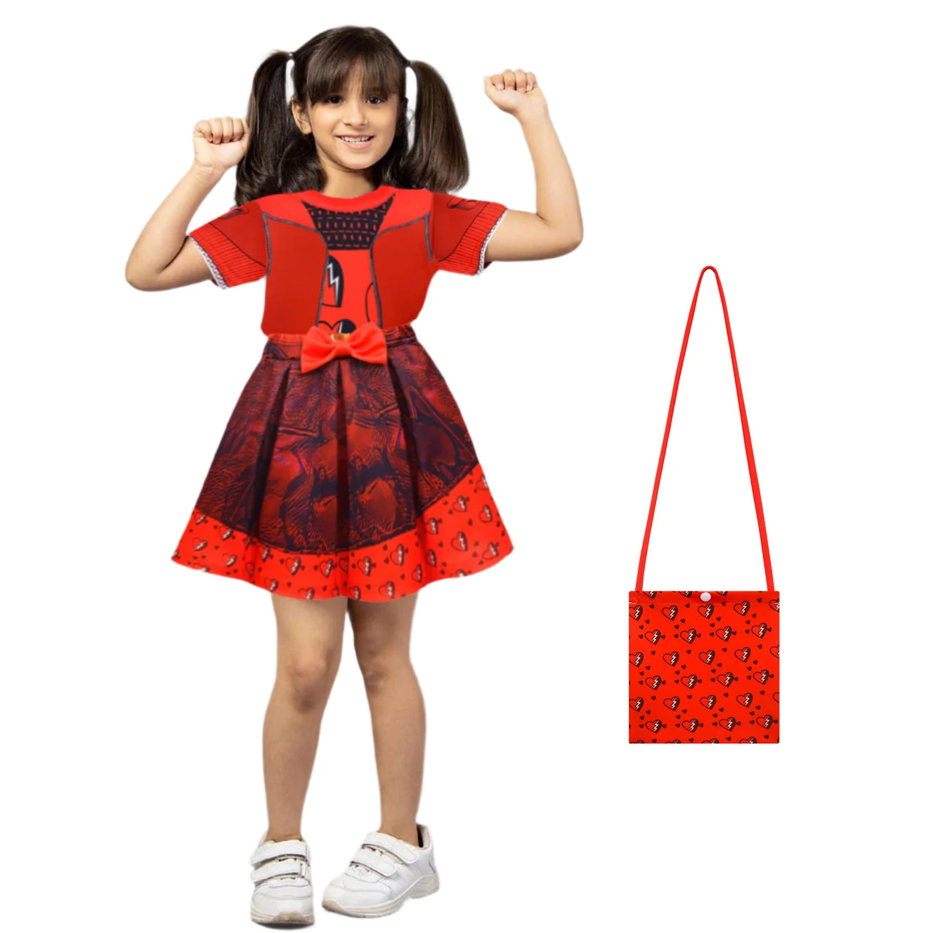 Kids Princess Red Costume T-shirt Shirts And Bag The Rise Of RED Halloween Cosplay Outfit 1 Kids Princess Red Costume T-shirt Shirts And Bag The Rise Of RED Halloween Cosplay Outfit