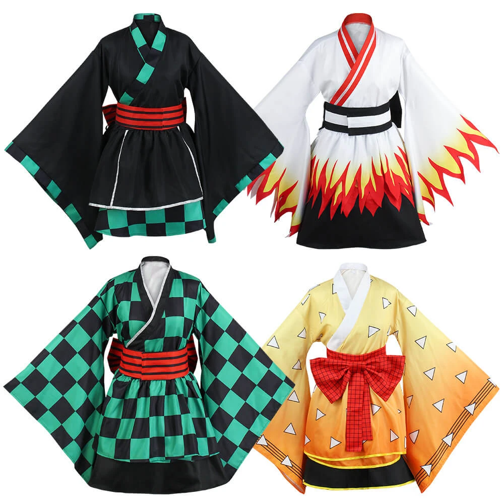 Adult Tanjiro Cosplay Full Set Zenitsu Rengoku Kyoujurou Kimono Suit Halloween Costume 1 Adult Tanjiro Cosplay Full Set Zenitsu Rengoku Kyoujurou Kimono Suit Halloween Costume