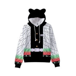 Kids Tanjiro Hoodie Nezuko Sweatshirt With Cat Ears Shinobu Kyojuro Kanao Zenitsu Giyu Costume For Boys And Girls -Children Toys Sale demon slayer costume cat ear hoodie 9