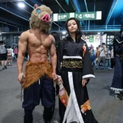 Hashibira Inosuke Cosplay Costume Apron Pants With Plush Skirt Halloween Carnival Unisex Outfits 21 Hashibira Inosuke Cosplay Costume Apron Pants With Plush Skirt Halloween Carnival Unisex Outfits -Children Toys Sale demon slayer hashibira inosuke costume 1