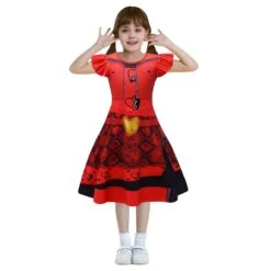 Girls The Rise Of Red Dress Princess Red Costume And Wig For Halloween Carnival -Children Toys Sale descendants princess red costume 2