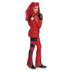 Girls Princess Red Costume The Rise Of RED Tops Vest And Pants Suit Halloween Cosplay Outfit -Children Toys Sale descendants the rise of red costume 1